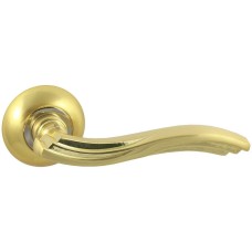 Дверная ручка Vantage V14 на круглой розетке SB матовое золото